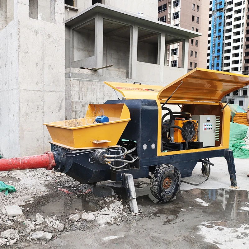 เครื่องปั๊มคอนกรีตราคาโรงงาน เครื่องปั๊มคอนกรีตแบบอยู่กับที่ เครื่องปั๊มคอนกรีตดีเซล 1