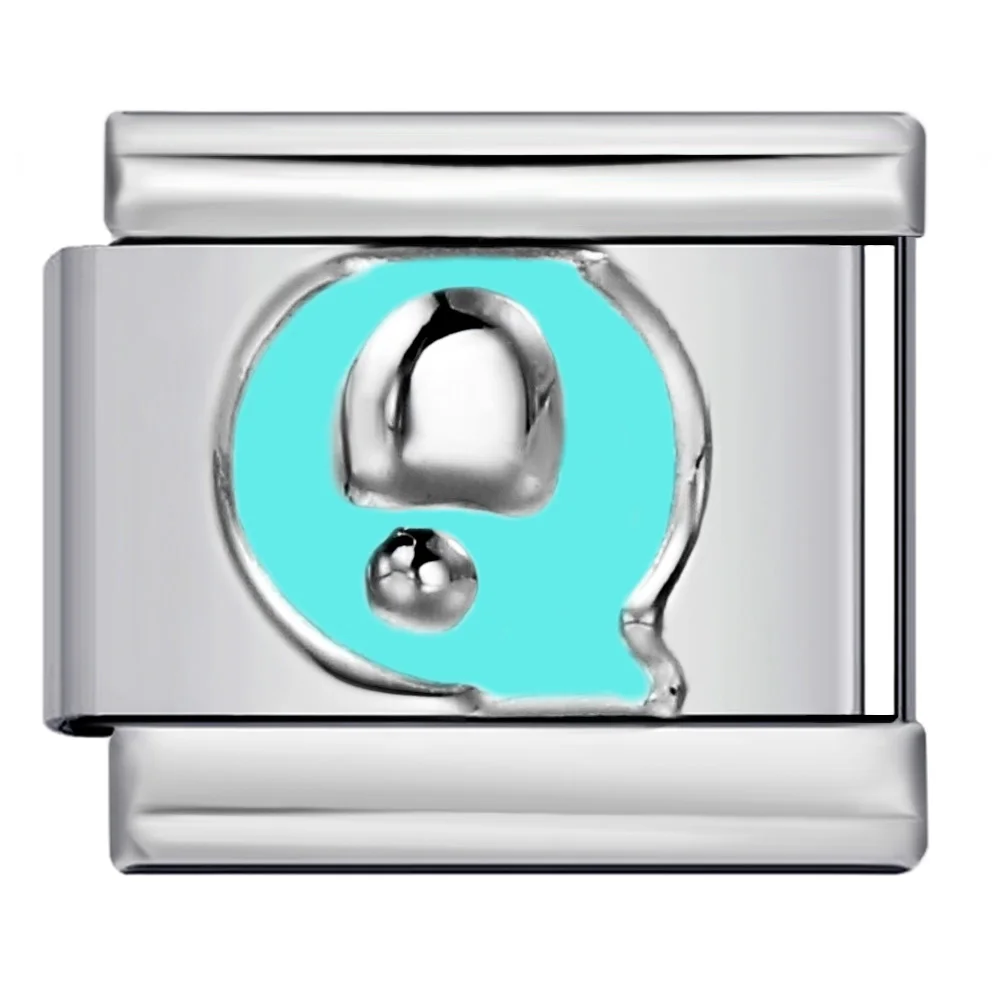 GEMOSA Himmelblau 26-englische Buchstaben A-Z Italienisch ​ Charms Links passen zu 9 mm Edelstahl-Schmuckperlen zur Herstellung von DIY-Armbändern – Detail 6