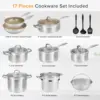 Professional Stainless Steel Induction Cookware Set, Stainless Steel Ceramic Nonstick Pan Set, Impact-bonded Technol 6