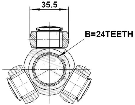 24TX35.5 TRIPOD JOINT 2716-C30 For TOYOTA COROLLA VERSO AUR10 CUR10 ZNR1# 2004.02-2009.02 43030-05100(4303005100)