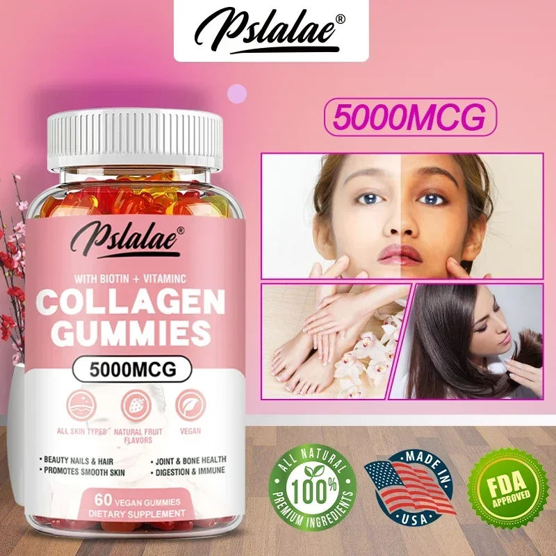 

Collagen Gummies 5000 Mcg - Supports Nails and Hair, Smooth Skin, Joint and Bone Health and Proper Digestion