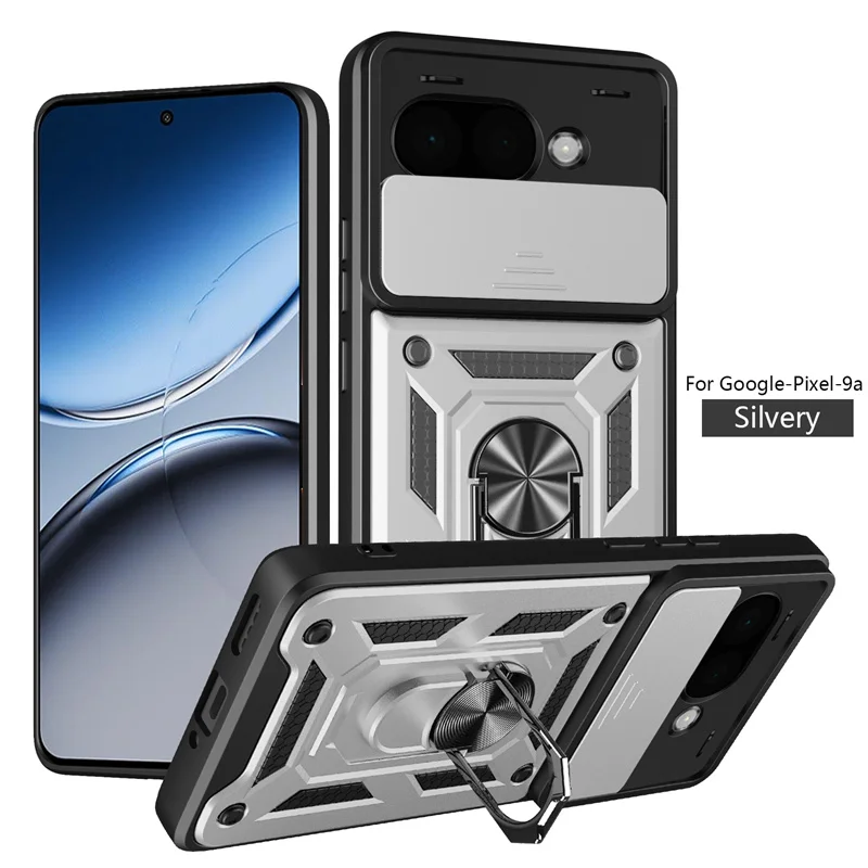 Magnetic Ring Armor Phone Case with Camera Protection and Car Mount Holder