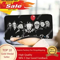 Horror Movie Character Print Women Clutch Fashion Shopping Coin Purse Wristband Wallet Multifunctional Zipper Credit Card Holder 1