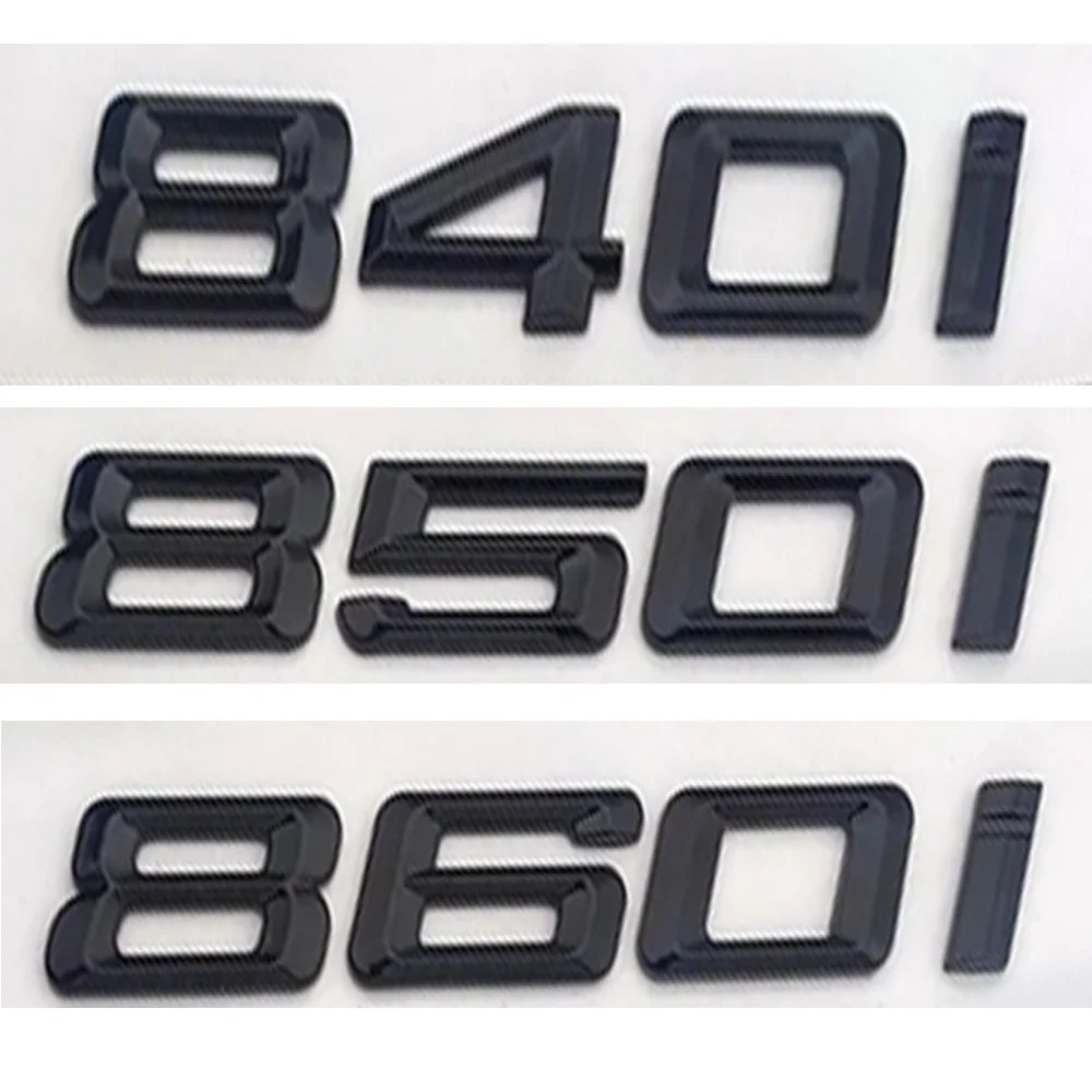 Car Abs 3D Trunk Fender Gloss Black Logo Letter Sticker Per Bmw Serie 8 E31 G15 840I 850I 860I Logo Sticker Accessori