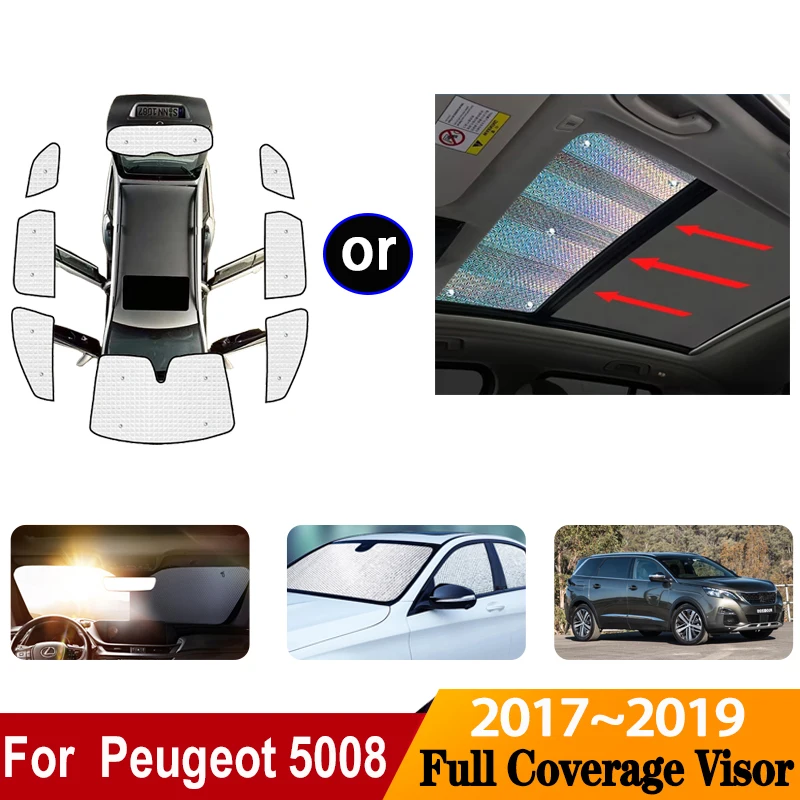 

Car Coverage Sunshades For Peugeot 5008 Accessories 2017 2019 2018 P87 Car Sun Visor Sunscreen Window Sunshade Cover Accessories