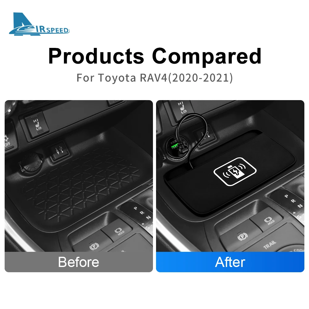 Caricatore Wireless 15W Per Toyota RAV4 2019-2023 | Ricarica Rapida Per IPhone E Samsung
