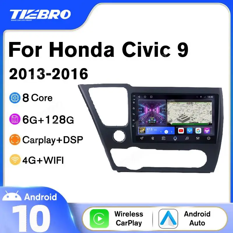 

Автомагнитола TIEBRO, 2DIN, Android 2013, для Honda Civic 9 2016-, GPS-навигация, автомобильная стереосистема, автомобильный мультимедийный плеер, автомобильное радио, Carplay