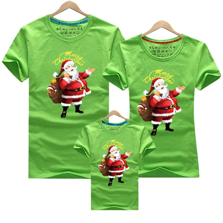 Ropa a juego para la familia con estampado de Papá Noel, camisetas para madre, padre e hijos, mameluco para bebé, atuendo para fiesta de Navidad, camisetas con apariencia familiar
