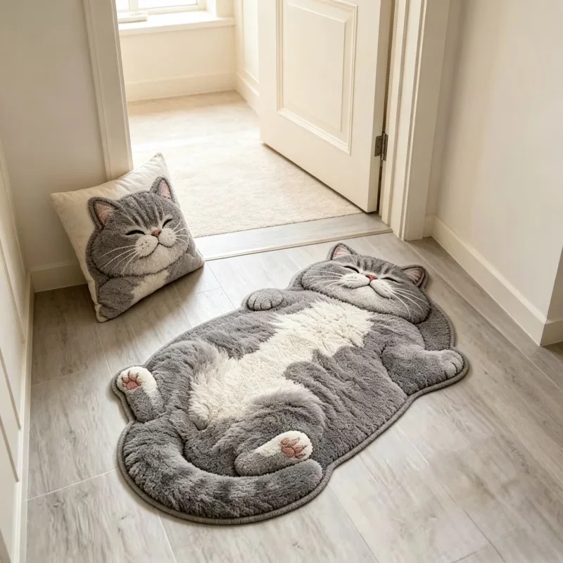 Cat-Shaped Area Rug 2