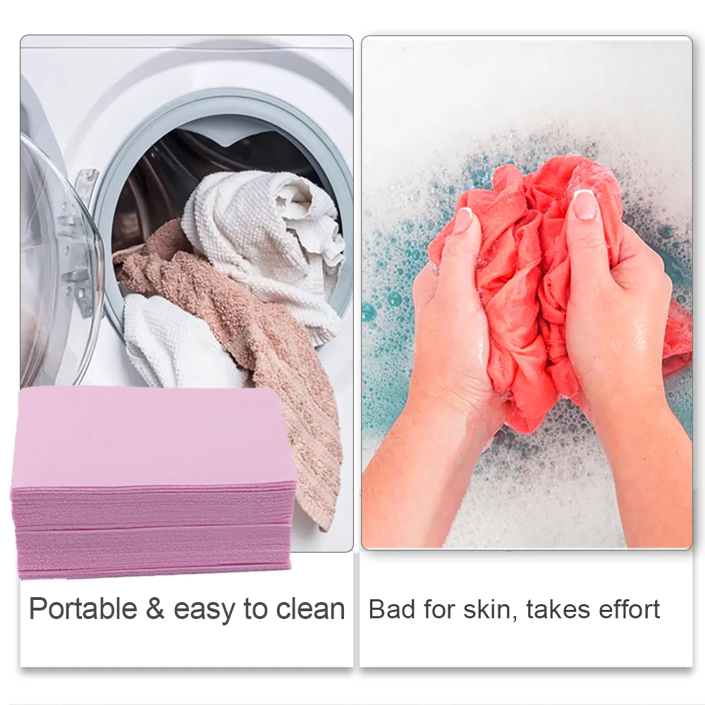 Laundry Tablets Strong Decontamination Laundry Detergent Sheet Clothes Cleaning Soap Bubble Paper 30-150Pcs