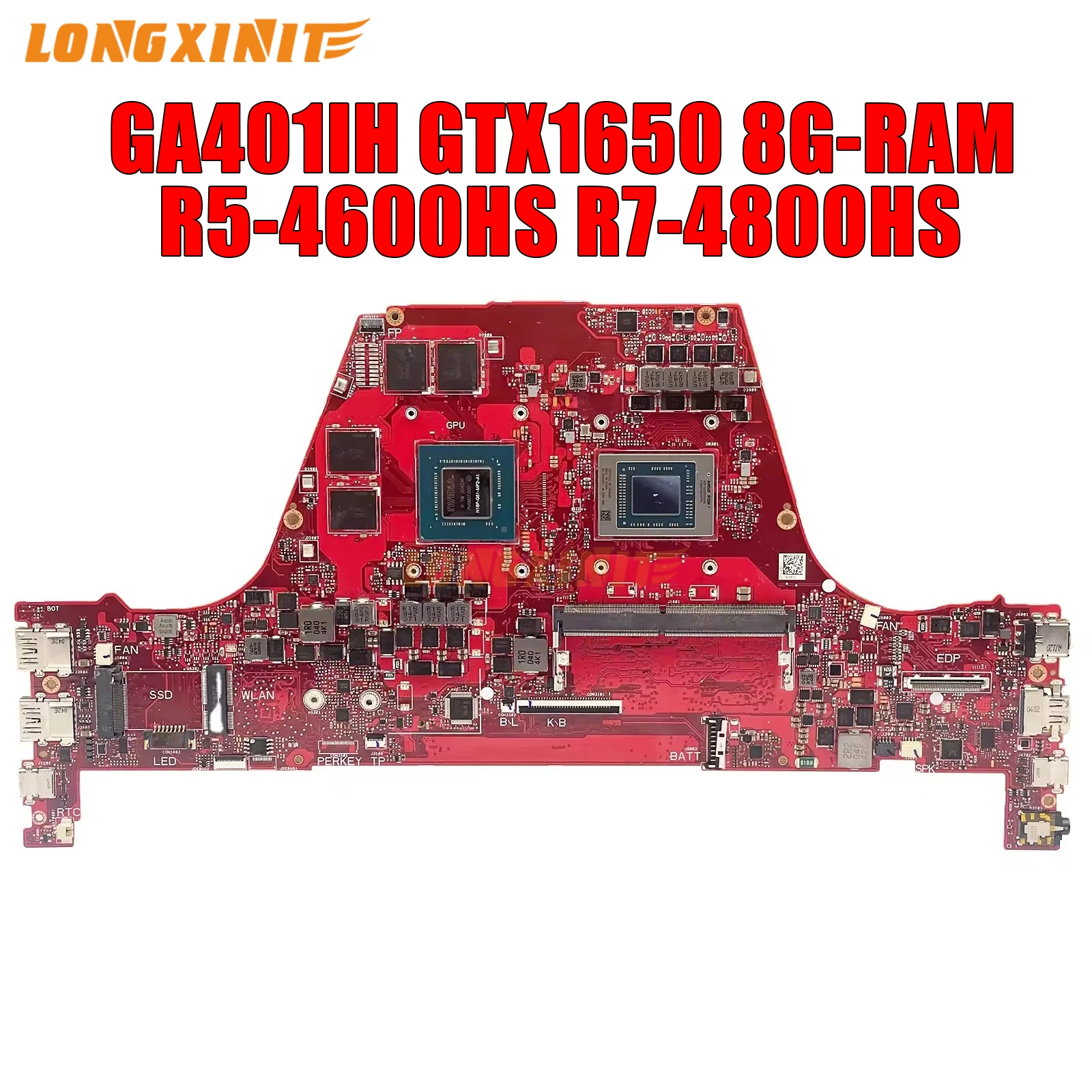 Материнская плата GA401IH для ноутбука ASUS ROG Zephyrus G14 GA401iH GA401ii, материнская плата для ноутбука. Процессор: R5-4600HS,R7-4800HS.GPU:GTX1650