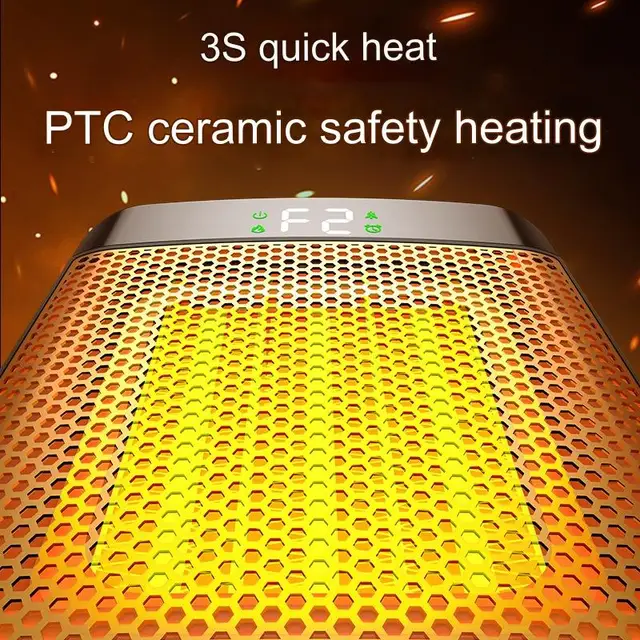 1500W Flame Portable Heaters for Home with Variable Thermostat, Electric Heater Desktop 3D Dynamic Light Low Noise Room Heater 3