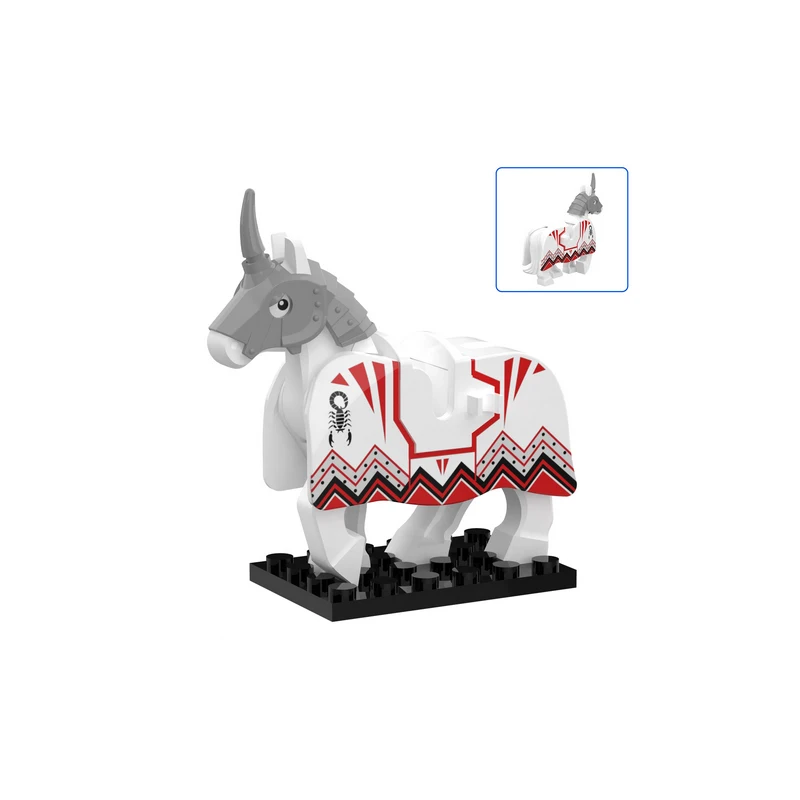 Military Medieval Building Blocks Solider Figures Knights Equipment Animal Accessories Mount Armor War Horse Mini Bricks MOC 6