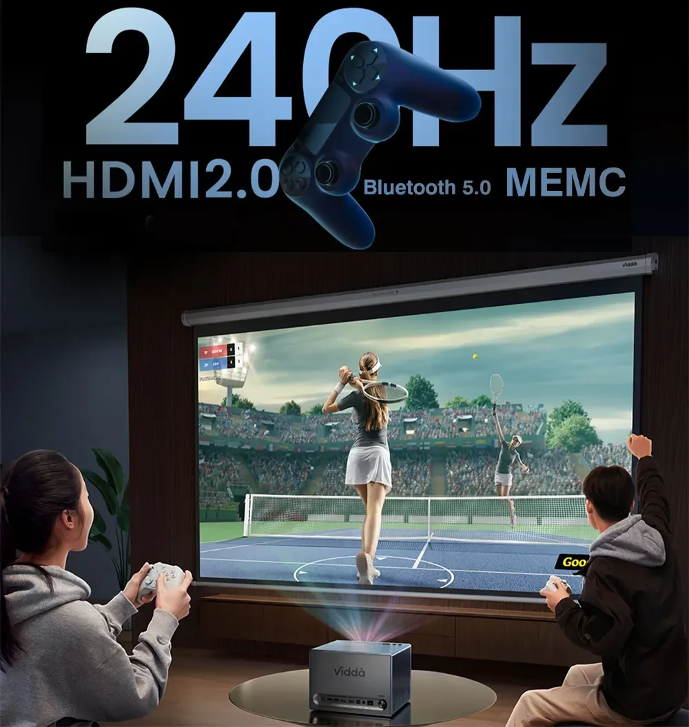 Vidda C1S 4K 트리플 레이저 3D 프로젝터, MEMC HDR, 3840x2160 비디오 비머, 240Hz 1600Ansi 루멘 프로젝터, 홈 시네마