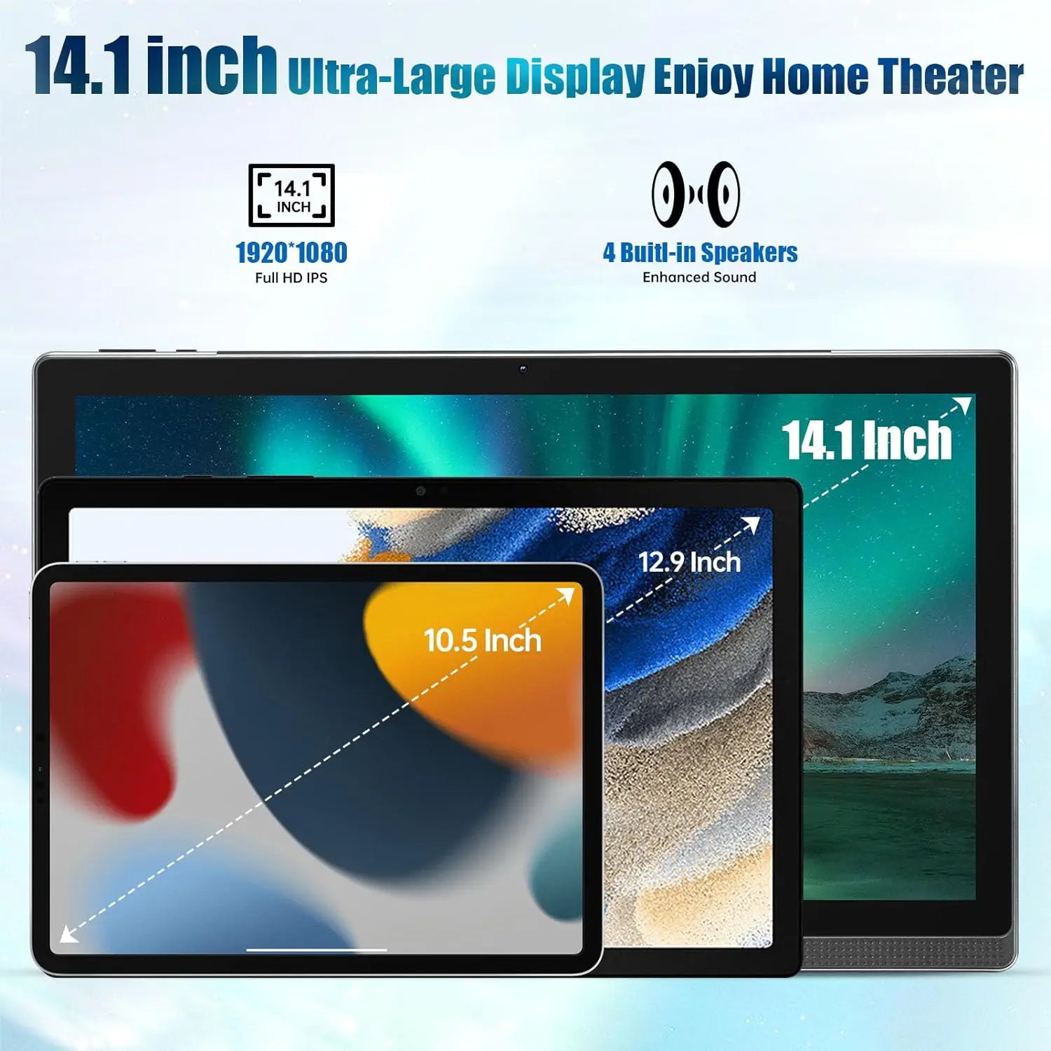 Global Version Super 14.1 inch Tablet PC 12+256GB Android 12.0 4G LTE Phone Call IPS Kids Pads 2 In 1 Tablets Laptop Play Store 2
