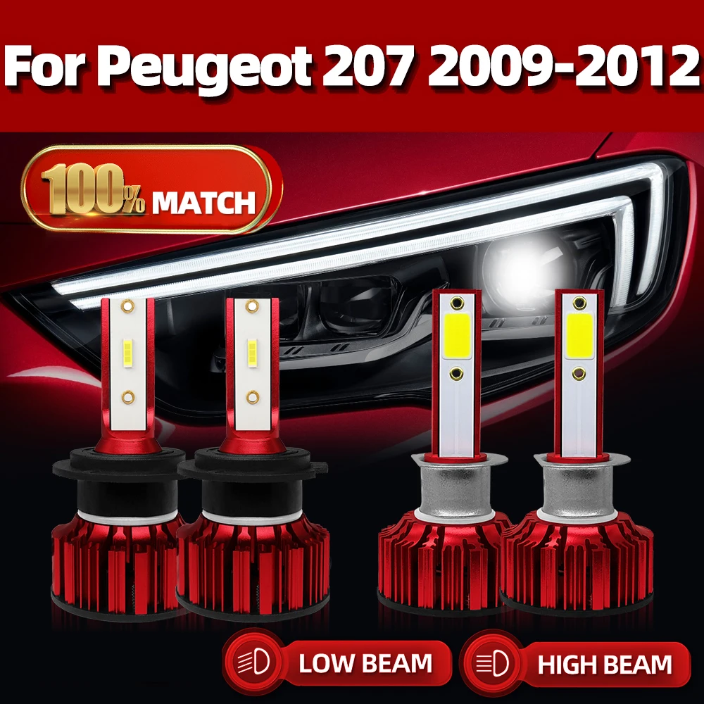 

H1 H7 Canbus LED Car Headlight Bulb 3570 CSP Chip Car Light 12V 6000K White High Low Beam For Peugeot 207 2009 2010 2011 2012