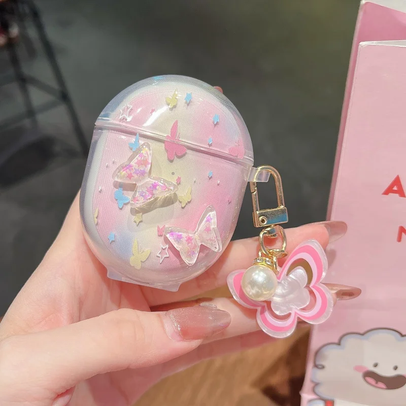Cartoon Soft Cover with Keychain for Wireless Earphone Case