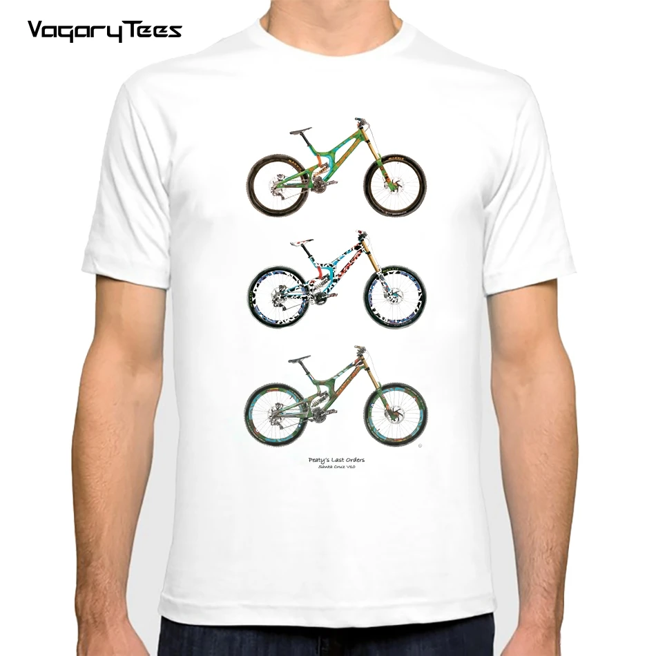 Sommer Mountainbike Kunst Klassisches T-Shirt Fixed Gear Fahrrad Grafikdesign Radfahren Druck Herren Sport Casual Tops Weiße T-Shirts