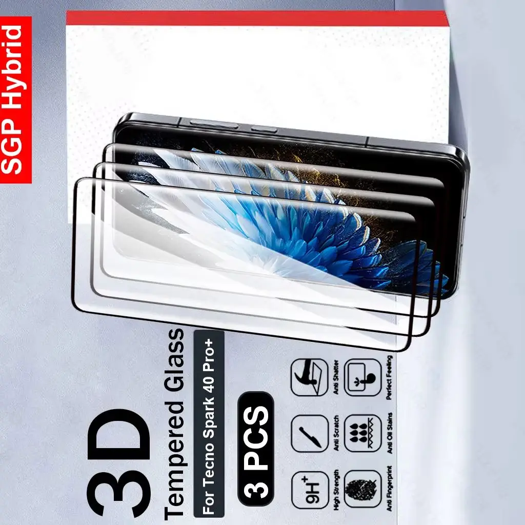 3-Pack 3D Curved Premium Tempered Glass Screen Protector