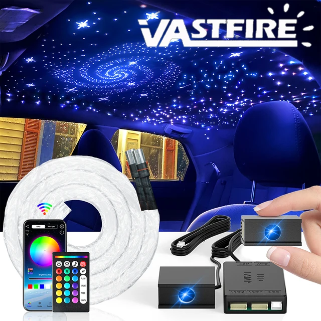 New RGBW 1/2/4 split machine Car Roof Star Light Starry Sky Atmosphere Optic star ceiling Light APP Control kits for Car Home