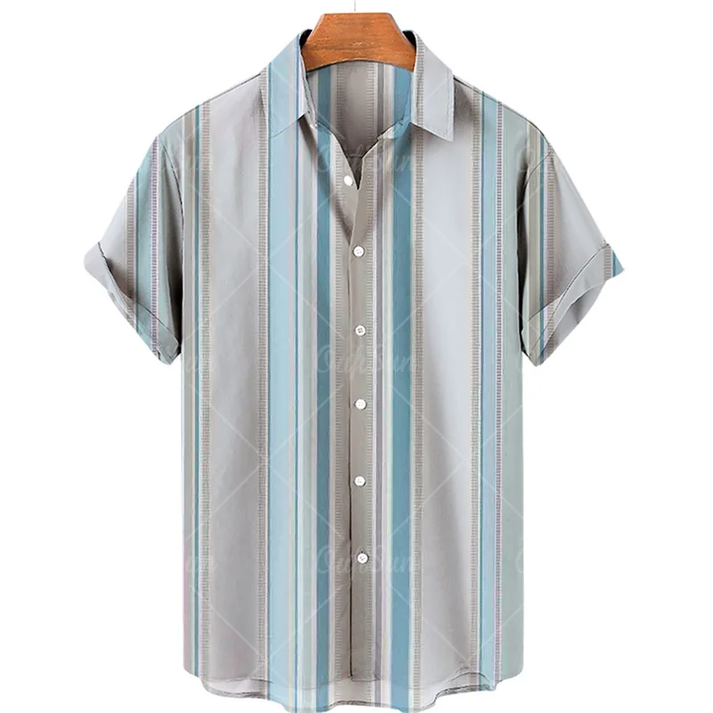 thumbnail image 1 of Camisas lisas de patchwork para hombre, ropa sencilla con estampado 3D, camisas hawaianas de playa, blusas Y2K de manga corta, ropa vintage, blusa con solapa, 1 of 5