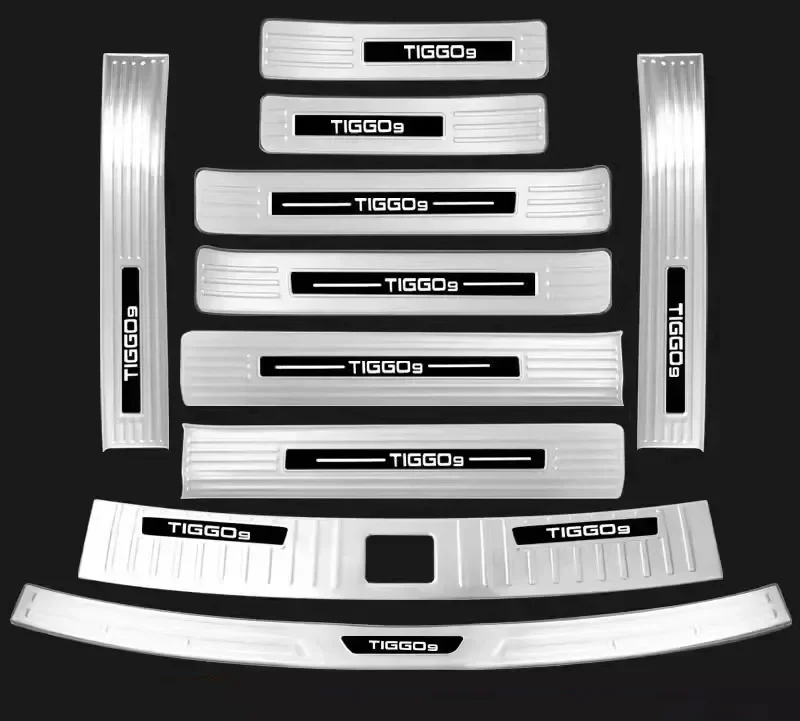 Chery Tiggo 9 Stainless Steel Door Sill & Boot Lip Guard Set view 4
