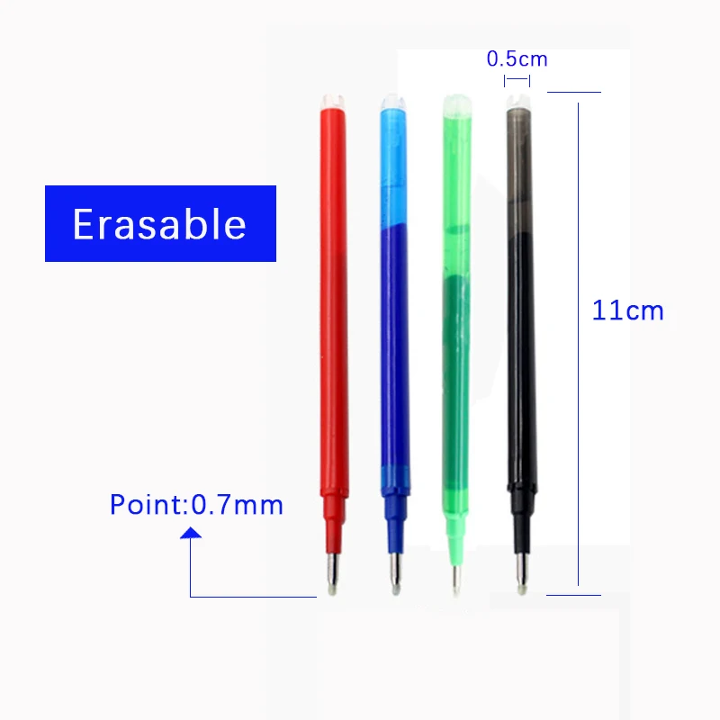 50 Pcs/Set 0.7mm Erasable Pen Refill Rod Magic Erasable Gel Pen Blue Black Ink 8 Color Office Stationery Writing Supplies