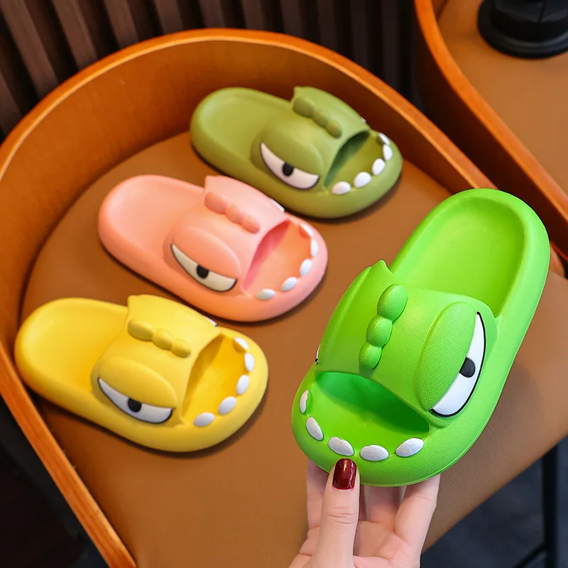 

Dinosaur Children's Slippers Bath Indoors Anti-skid Shoes for Boys Girls Teenager Casual Sandals Baby Beach Shoes Dropship