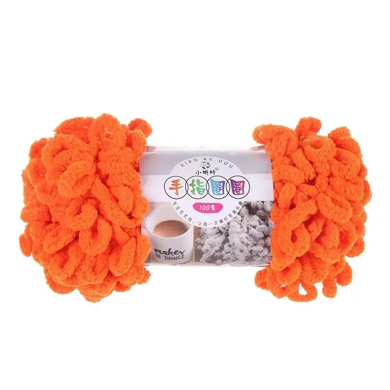 100g Finger Loop Chenille Yarn Thread Puffy Soft Chunky Yarn Hand Woven Blanket Scarf Mat Crochet Knitting Yarn Crochet Wool 5
