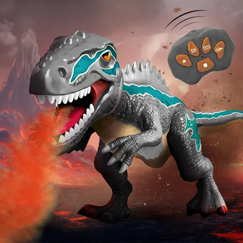 Internet Celebrity Remote Control Dinosaur Spray Raptor Simulated Electric Toy Model Light Sound Walking Spray Children Gift
