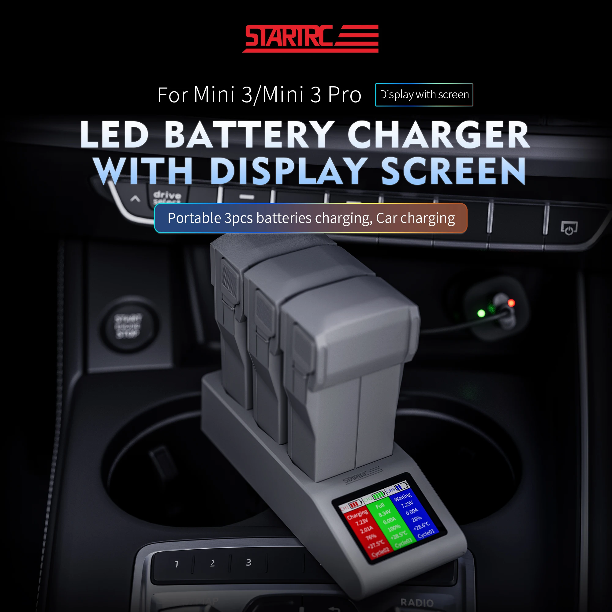 

For DJI Mini 4 Pro/mini 3 Pro/mini 3 Universal Intelligent Digital Display Sequential Charging Butler Accessories