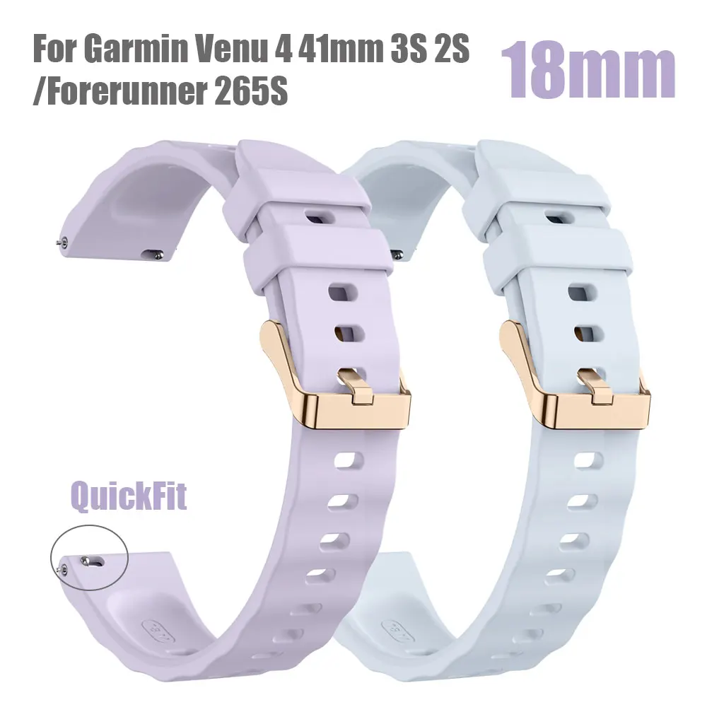 18mm Silicone Replacement Watch Strap - Premium Silicone Band for Small-Sized Smartwatches