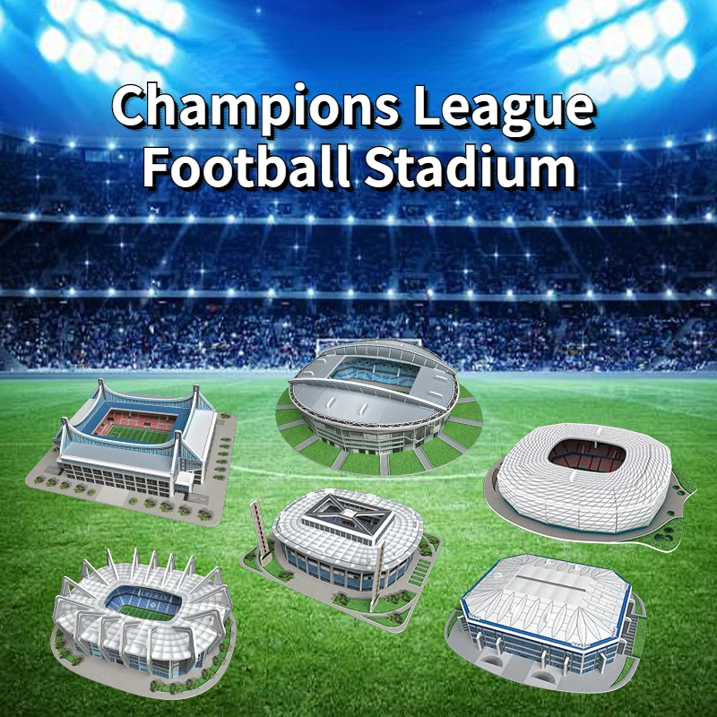 10 in 1 Champions League Football Stadium 3D Three-dimensional Paper Puzzle DIY Mosaic Construction Gym Toy Gift Educational Toy 2