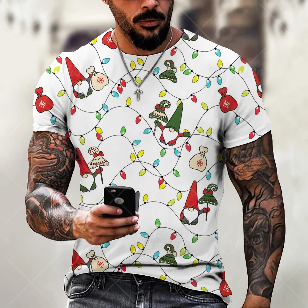 New Christmas Men's T-Shirt 3d Print Short Sleeve Tees Fashion Festive Tops  Casual T Shirt For Men Christmas Clothing Oversized - AliExpress