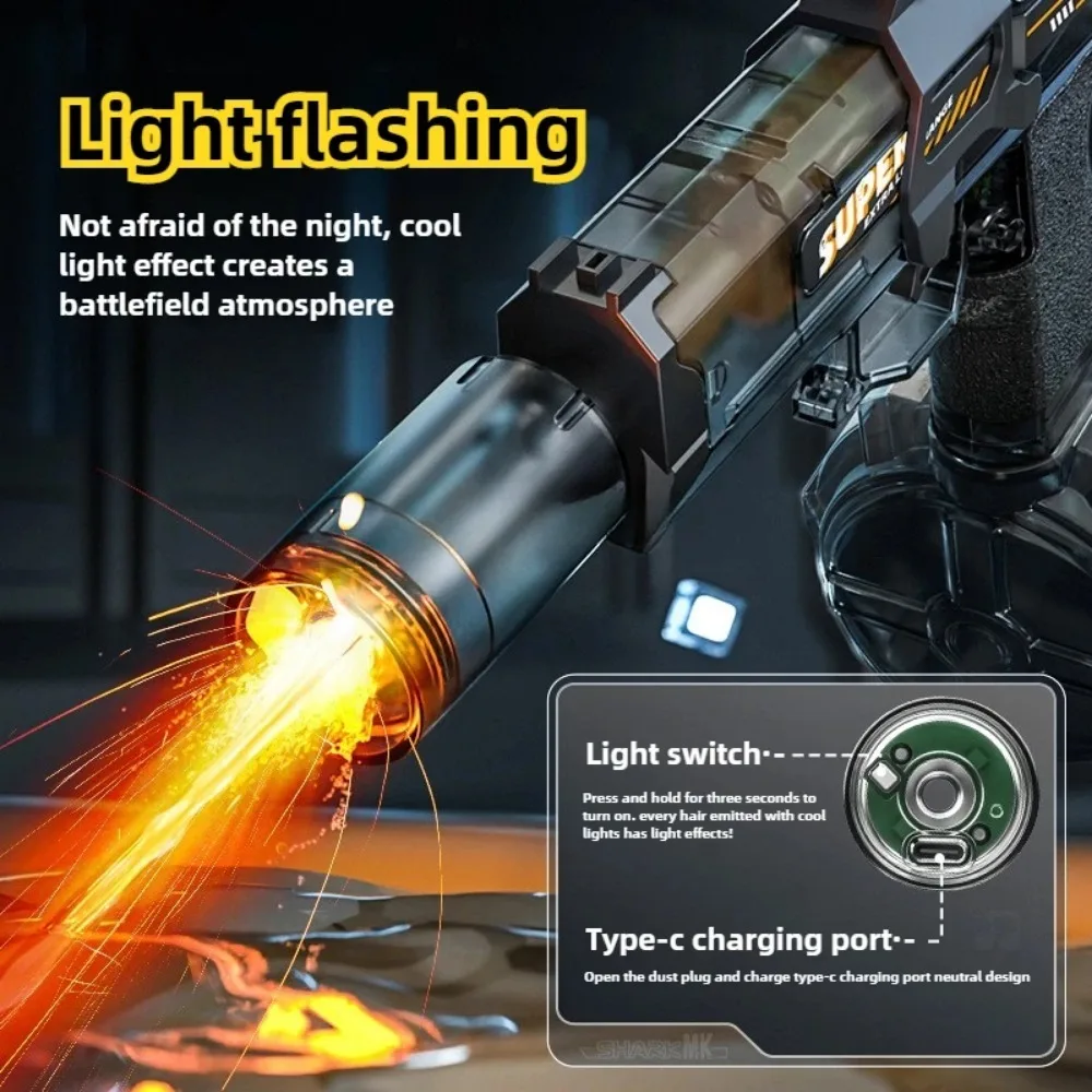 Amazing Flash Light Electric Water Gun, Cool Laser Shooting Pistol, New Creative Toys For Kids Summer Gift_voghion.com