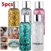 5pcs Festival Body Glitter Gel Face Eye Glitter Eyeshadow Holographic Cosmetic Laser Powder Chunky Nails Hair Glitter Bar Makeup 1