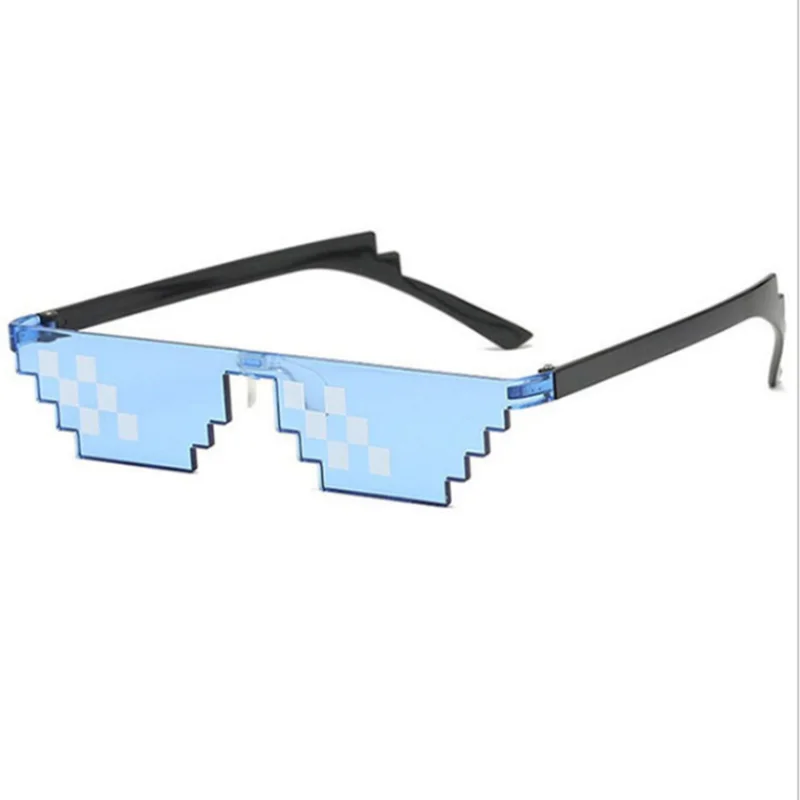 Funny Mosaic Sunglasses funny sunglasses Thug Life Sun Glasses Pixel Black Retro Gamer Robot Sunglasses Birthday Party Cosplay Favors