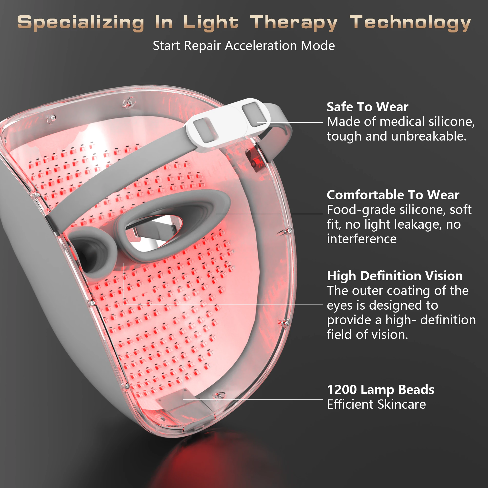 4-Wave LED Light Therapy Mask – Professional Skincare Technology at Home