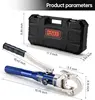 Copper Tube Fittings Hydraulic Pipe Crimping Tool with 1/2",3/4" and 1" Jaw Copper Pipe Press Crimper Pressing Pliers, 4
