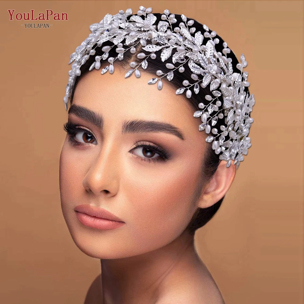 Bridal Headwear Hair Accessory Jewelry Accessories Hair Band Crown Golden Bridal Tiara and Crown