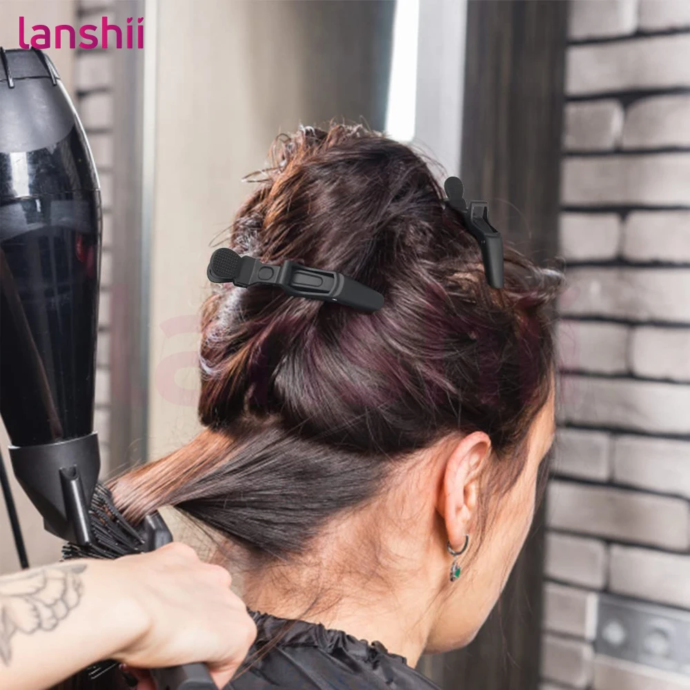 Lanshii 6PCS 무광택 헤어 클립 ? 살롱 헤어 스타일링, 커팅 및 미용용 악어형 섹션 클립