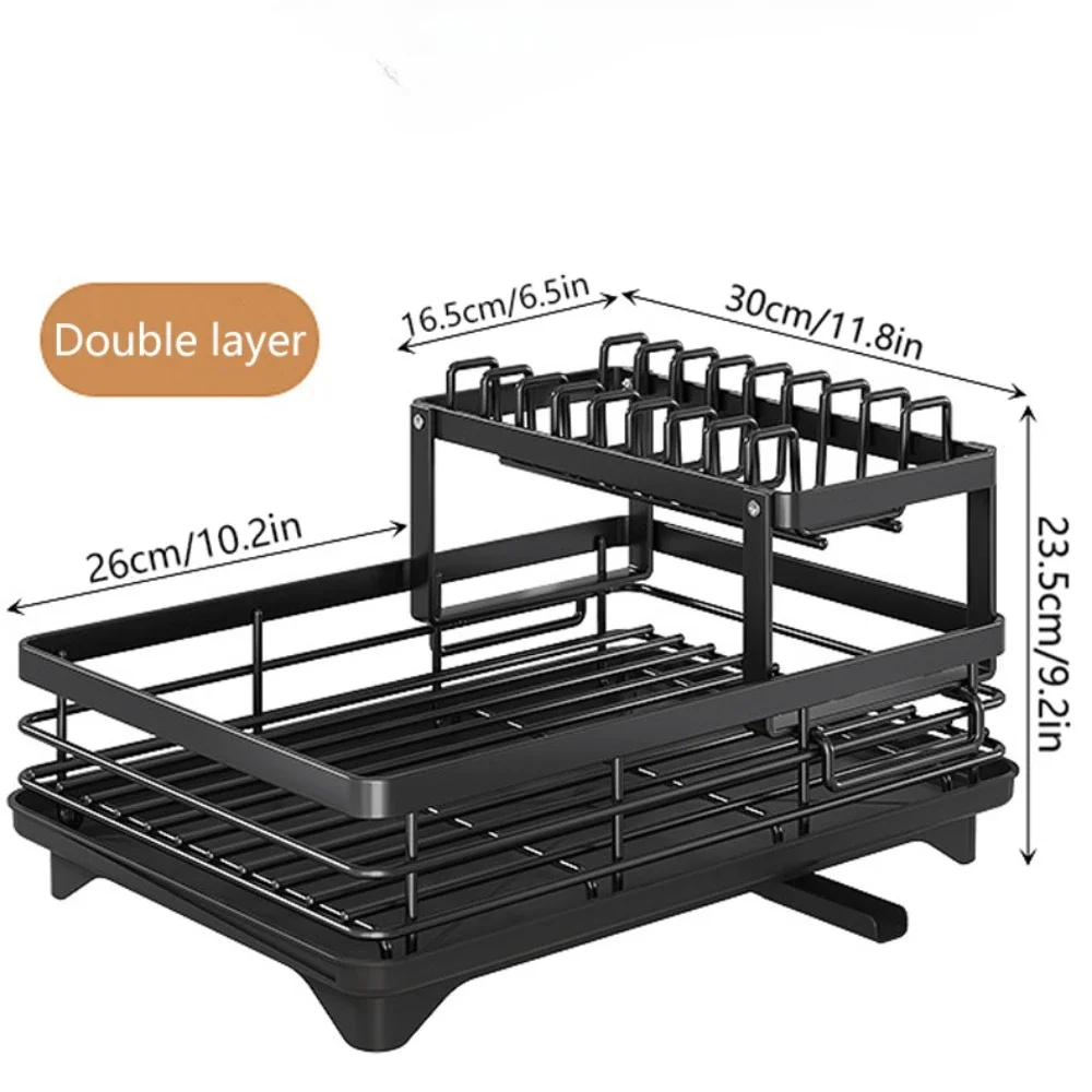 Dish Drying Rack Kitchen Cabinet Storage with Drainboard Cutlery Storage Holder Stainles Steel Dish Rack Kitchen Counter Drainer dish drying rack