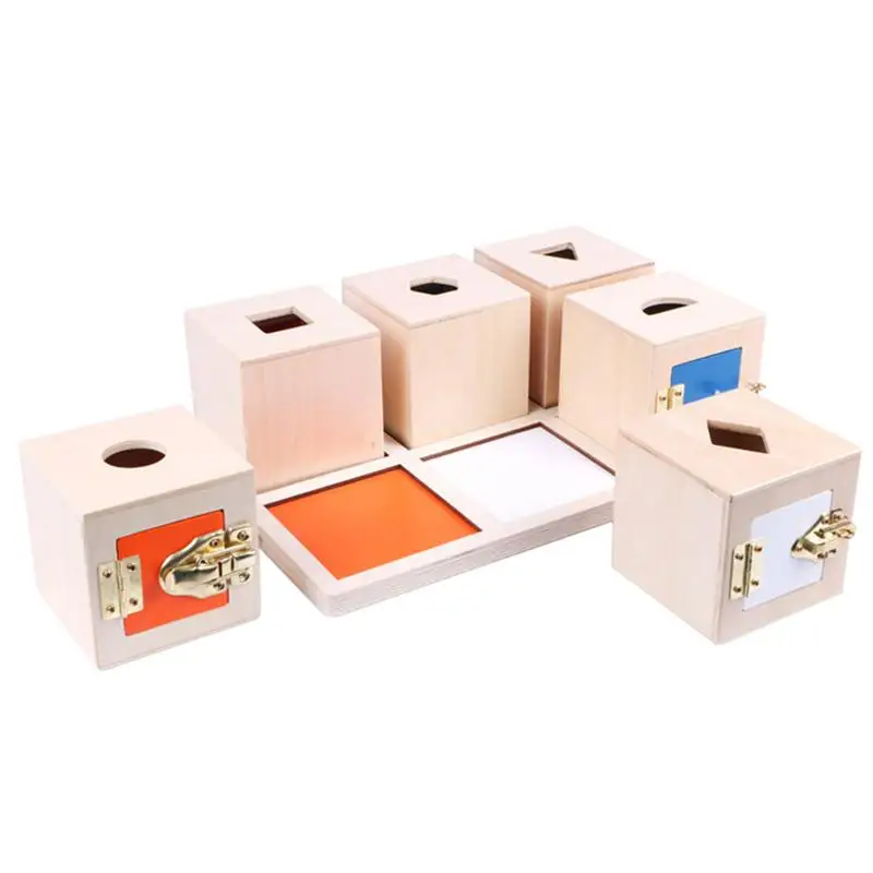 

Montessori Box Coin Box Sensory Box Object Permanence Montessori Coin Box Wooden Montessori Toys Sorting Cube For 3 Years Old