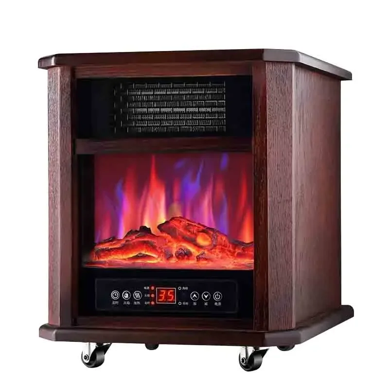 2000W Air Heater Household Fireplace, Air Heater, Electric Heater, Electric Fireplace, Solid Wood 2