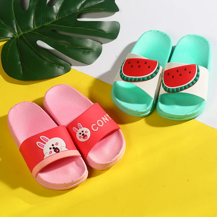 

Barefoot Shoes Kids Fruits Animals Cartoon Girls Children Slippers Boys Clog Flip Flop Baby Home Footwear Beach PVC 4-14 Years