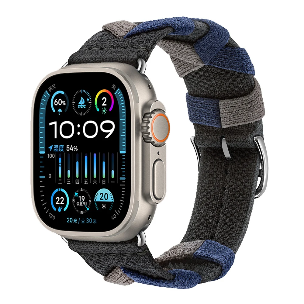 Bridon Single Tour Strap for Apple Watch Ultra 2 49mm 9 45mm 41mm Nylon Sport Bracelet for IWatch SE 6 7 8 44mm 42mm 3 38mm 40mm