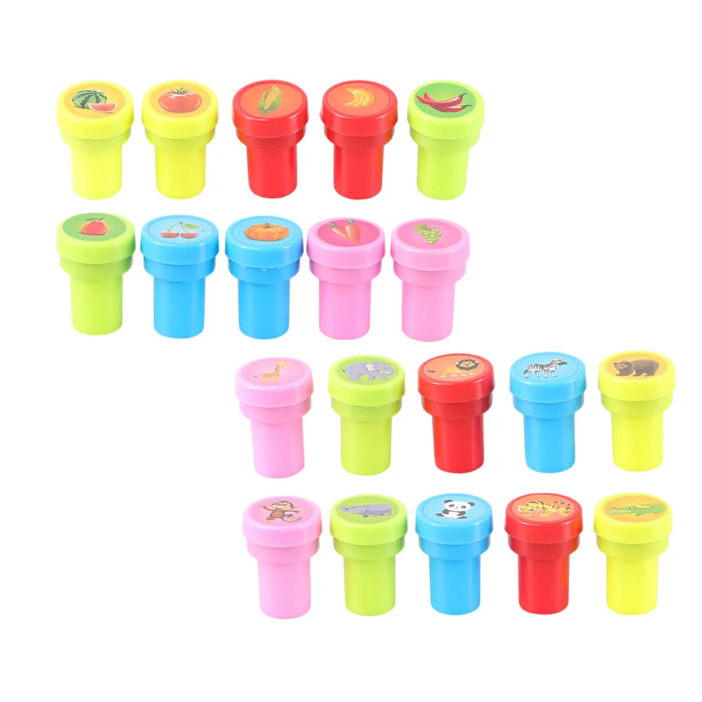 

30 Pcs Children's Stamp Stamper Toys Postage Stamps Patterned Cartoon Seal Children’s Die Kids Self-Ink