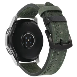 Premium Leather Watch Band - Elegant Strap in 20mm/22mm Options for Galaxy 4-4 classic (Green 11)