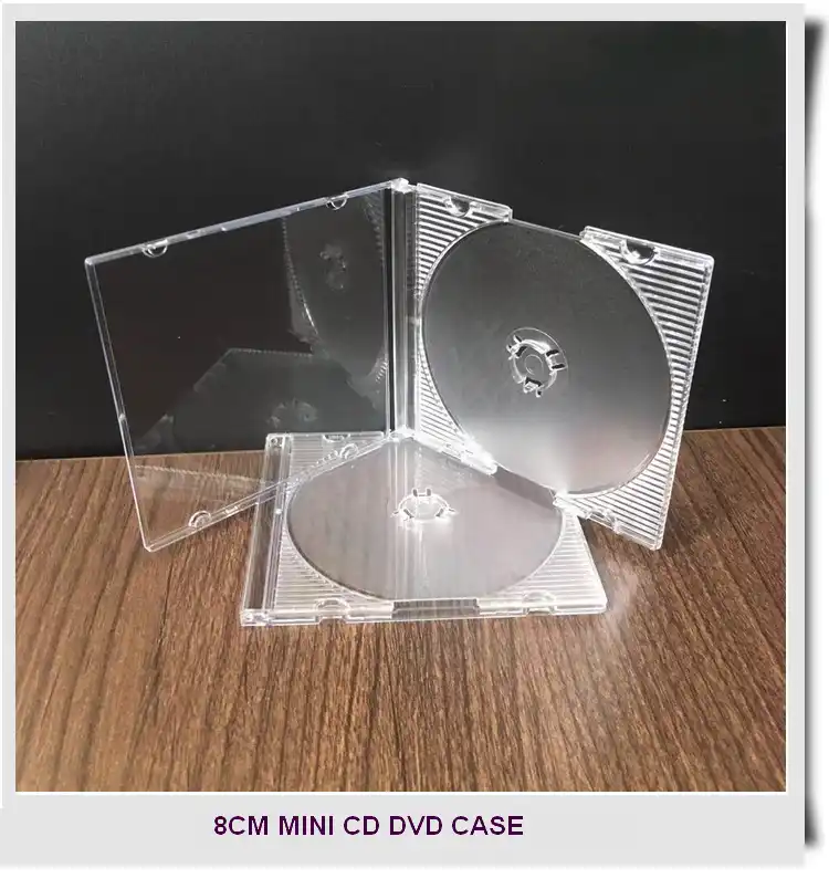8CM Mini CD DVD Case Box Transparent Hard Plasdtic 50Pieces