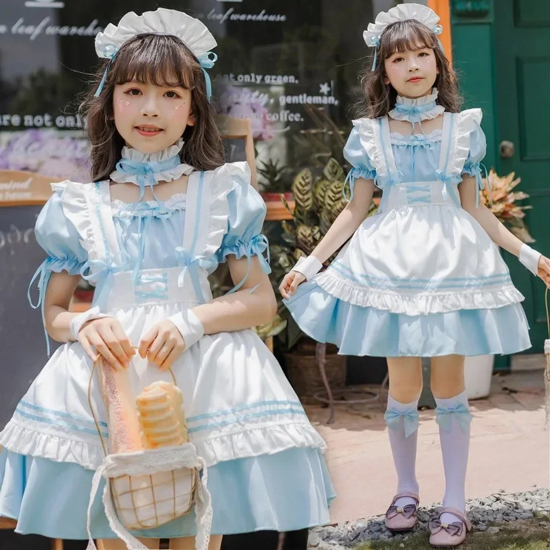 Blue Alice Girl Maid Clothes Children's Clothes Lolita Cute Lolita Dress Children's Princess Dress Goth